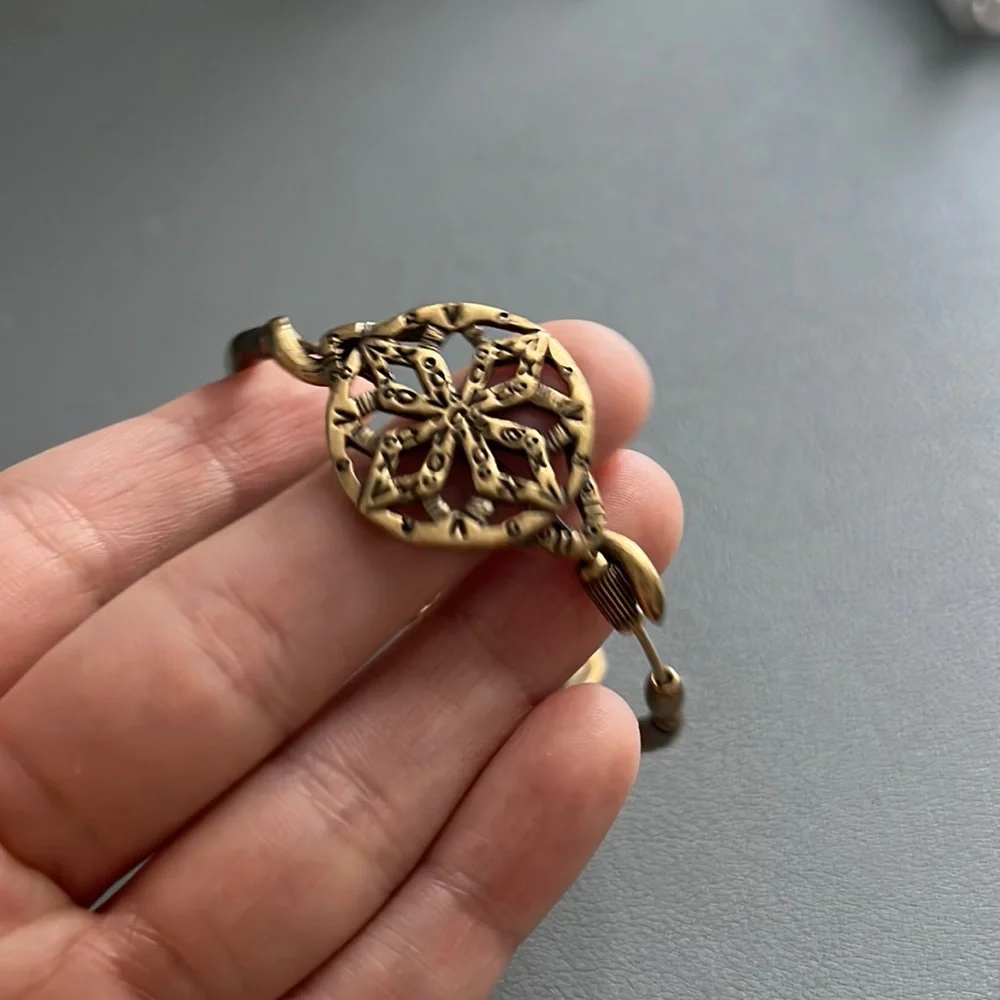Alex and Ani Antique Gold Beaded Bracelet